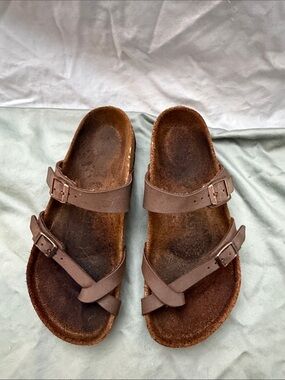 Birkenstock Brown Two-Strap Sandals size 37